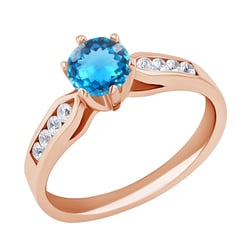 Zásnubní prsten s topazem a diamanty Mita