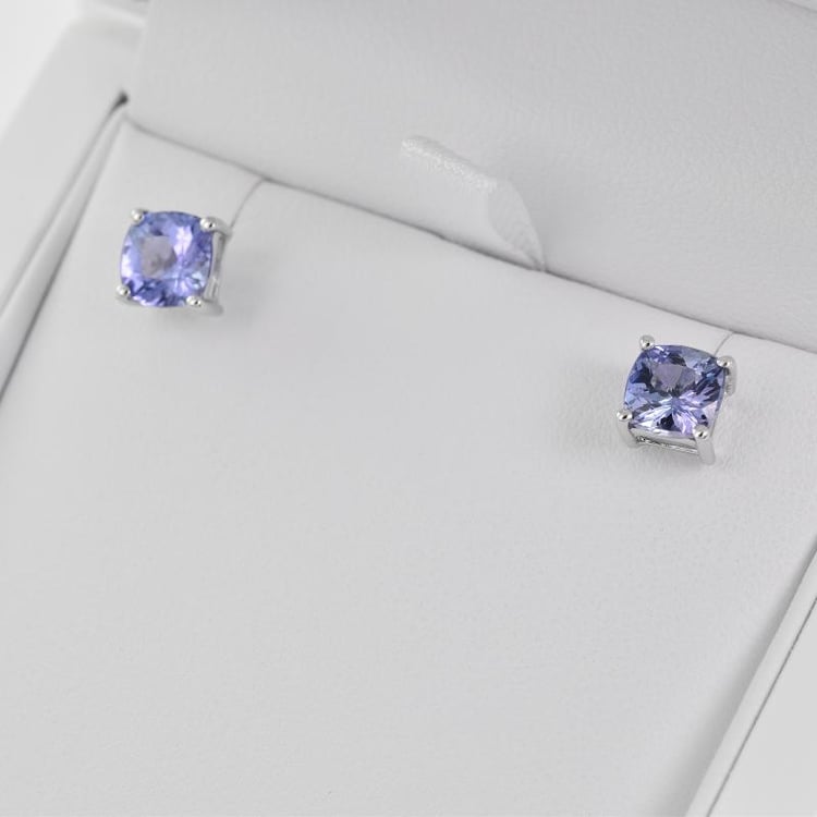 Zlaté tanzanitové náušnice 28846