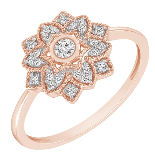 Zlatá květinová kolekce šperků s diamanty Sharla