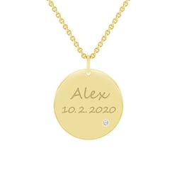 Zlatý přívěsek s diamantem a s gravírem dle vaší volby Cassius