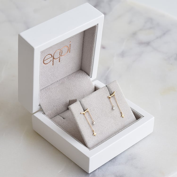 náušnice s hvězdami a diamanty 86793