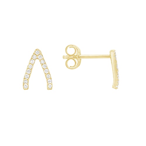 Minimalistické diamantové náušnice Wishbone