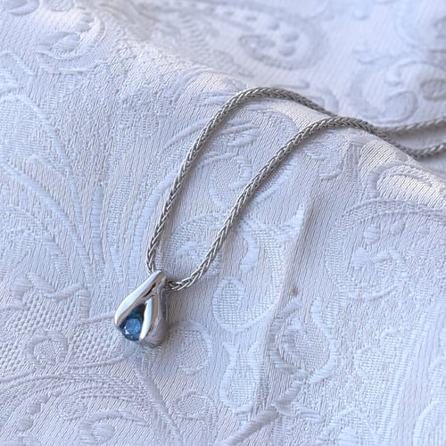 Platinový set minimalistických šperků s modrými diamanty Hinto