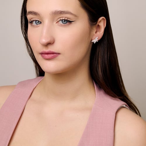 Luxusní náušnice s marquise lab-grown diamanty Ishita