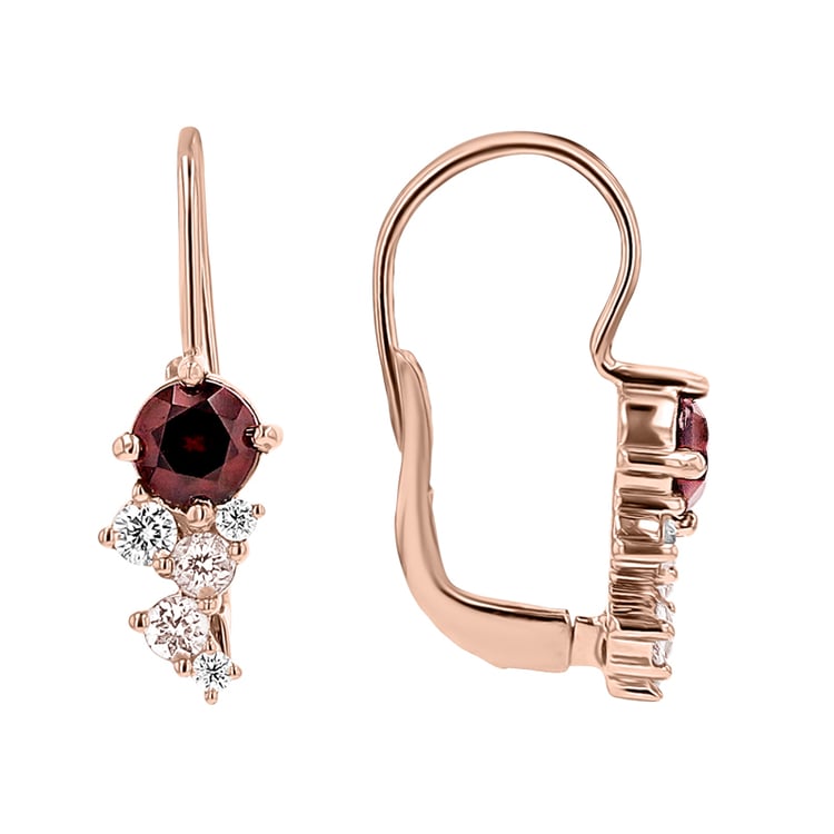 Cluster náušnice s českými granáty, morganity a moissanity Olga 147230