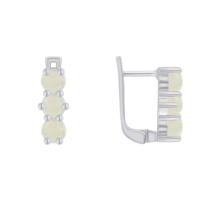 Stříbrné náušnice s přírodními opály Miuccia 48029