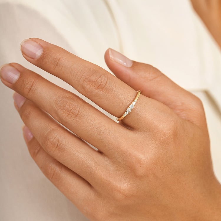 Minimalistický prsten ze stříbra s lab-grown diamanty Ingvar 162964