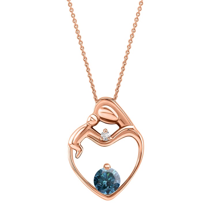 Modrý diamant ve zlatém přívěsku 82496