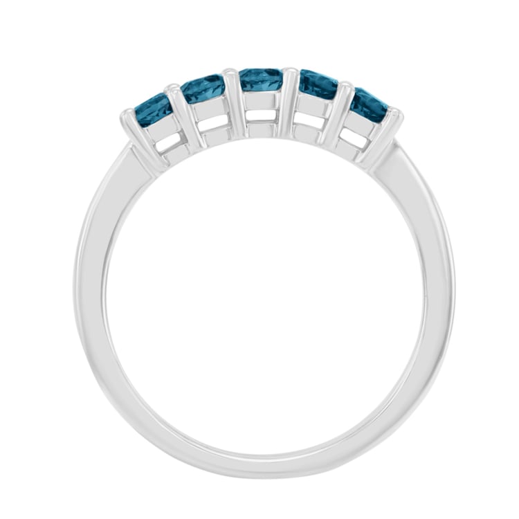 Snubní prsten s modrými diamanty 5359