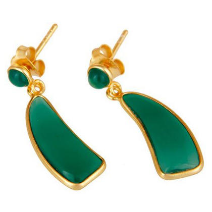 Náušnice se zelenými onyxy 7948
