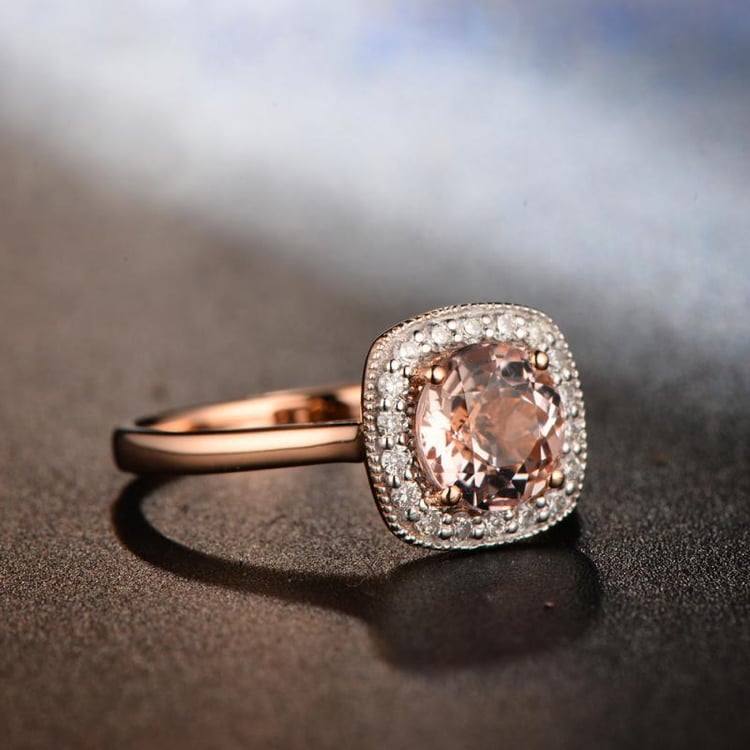 Zlatý morganitový prsten 10326