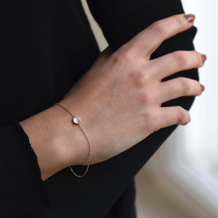 Zlatý náramek s měsíčním kamenem 58828