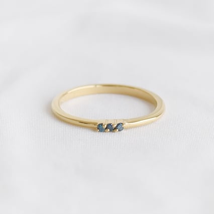 Prsten ze stříbra s modrými diamanty Nicklas