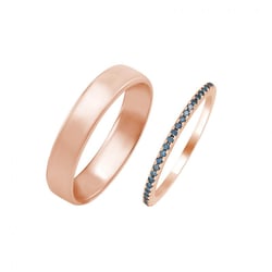 Zlatý eternity prsten s modrými diamanty a pánský komfortní Oana