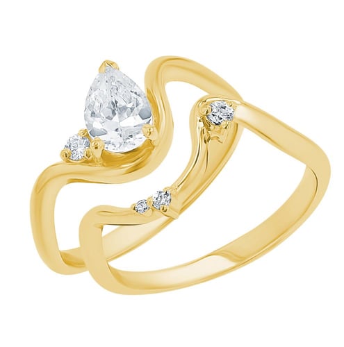 Romantický zásnubní set atypických prstýnků s lab-grown diamanty Lylah