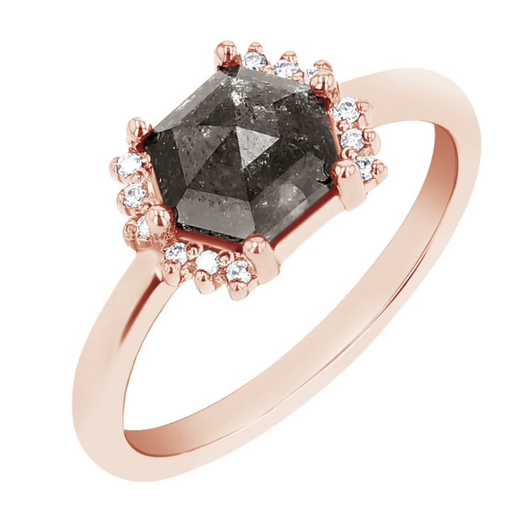 Prsten s hexagon salt and pepper diamantem Wiley 125671