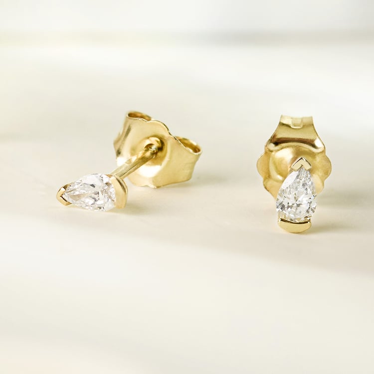 Minimalistické stříbrné náušnice s pear lab-grown diamanty Ronja 161627