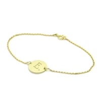 Zlatý náramek s diamantem a s gravírem písmene Dian