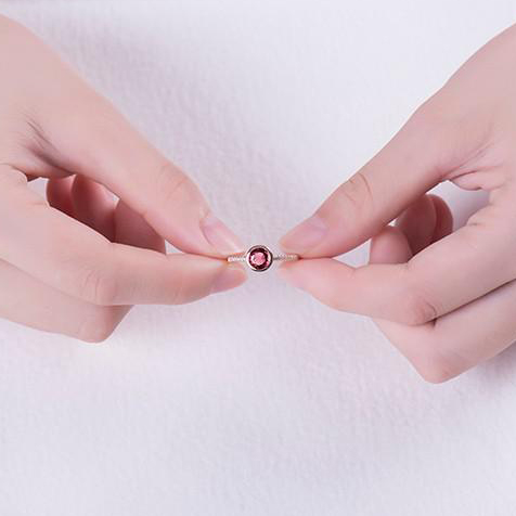 Prsten ze zlata s turmalínem a diamanty 75949