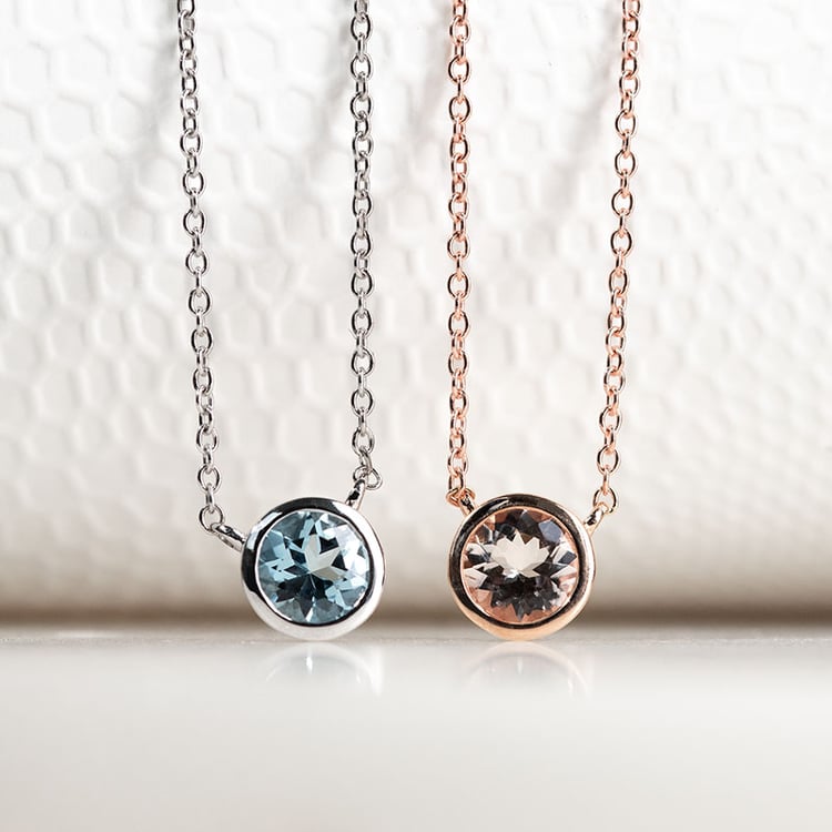 Stříbrný náhrdelník s akvamarínem Jonie 132050