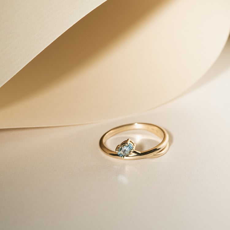 Prsten s oválným akvamarínem Emeli 119829