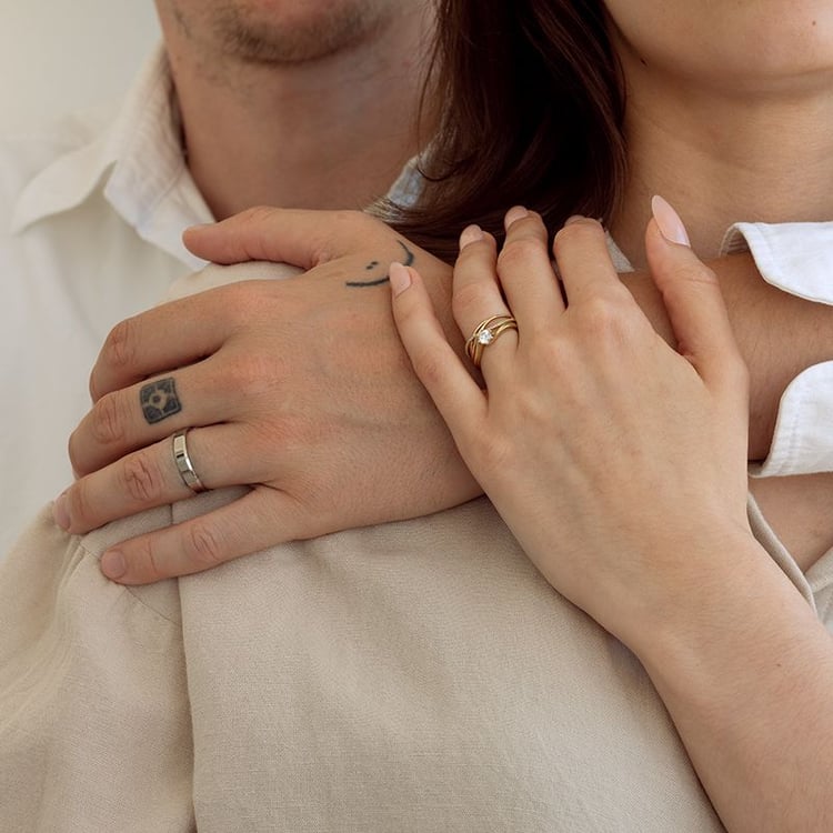 Set prstenů s možností výběru diamantu Izabelle 131666