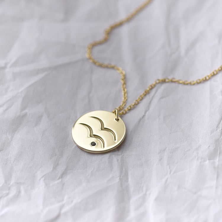 Stříbrný přívěsek se znamením a akvamarínem Vodnář 103405