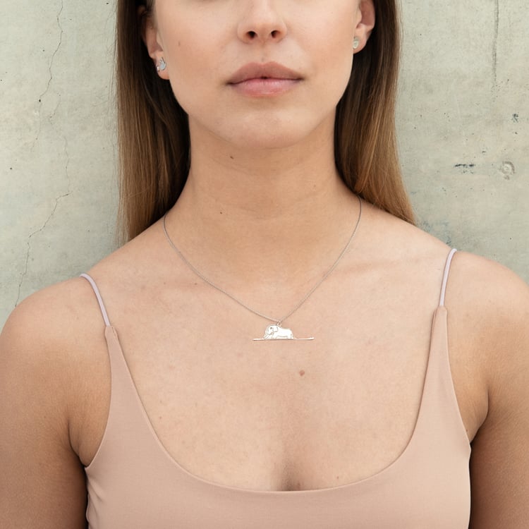 Stříbrný přívěsek Malý princ se slonem a gravírem 124610