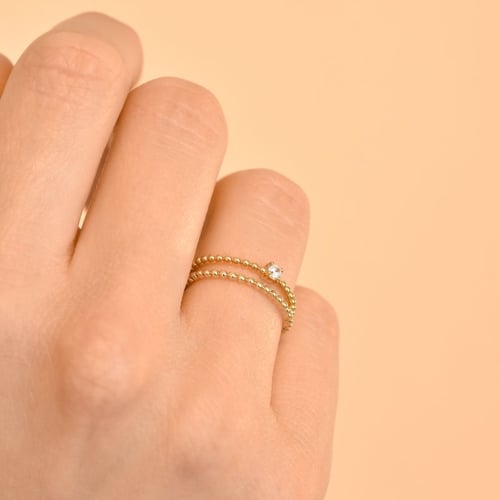 Set kuličkových prstenů s diamantem Cullen