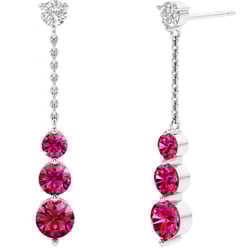 Stříbrné náušnice s rubíny Vasia