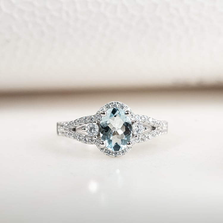 Stříbrný prsten s akvamarínem Huim 133320