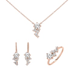 Sada cluster šperků s lab-grown diamanty Ester