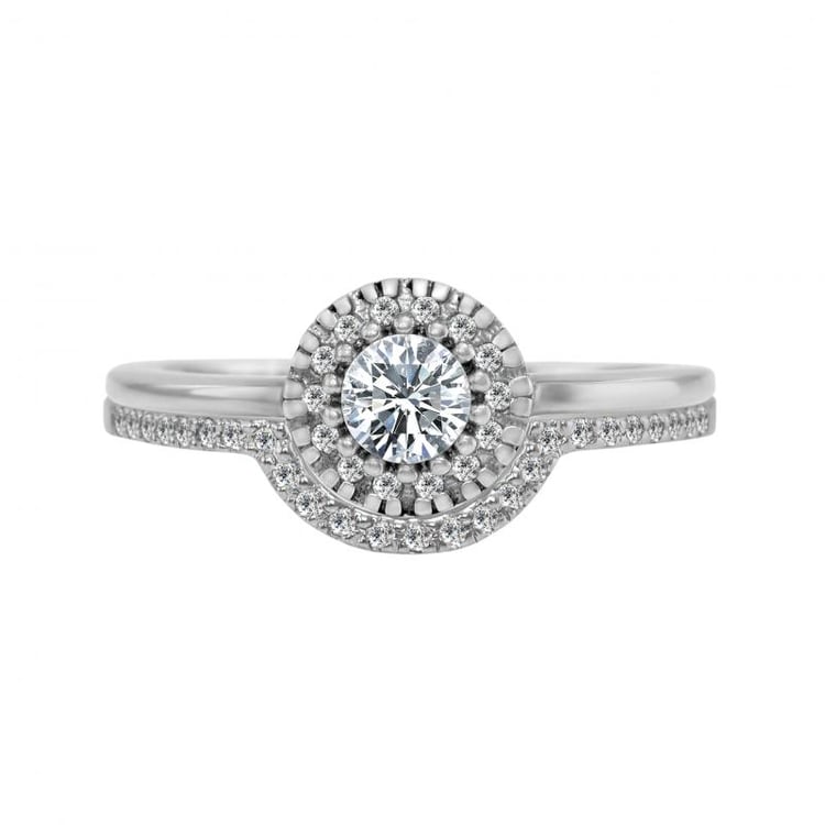 Zásnubní diamantový set prstenů ze zlata Lieta