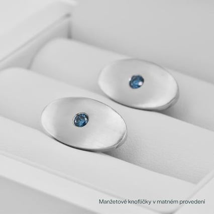 Zlaté manžetové knoflíčky s modrými diamanty Obert