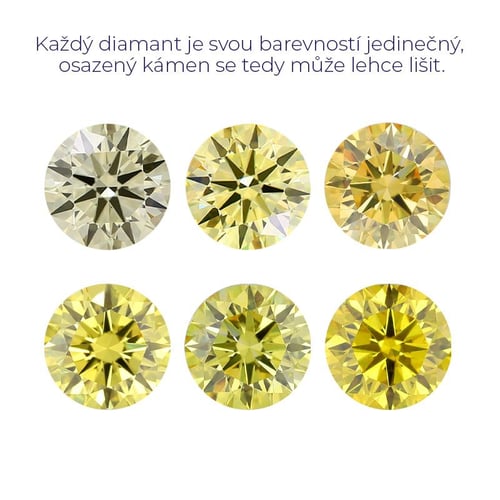 Zásnubní prsten s certifikovaným fancy yellow lab-grown diamantem Mahiya