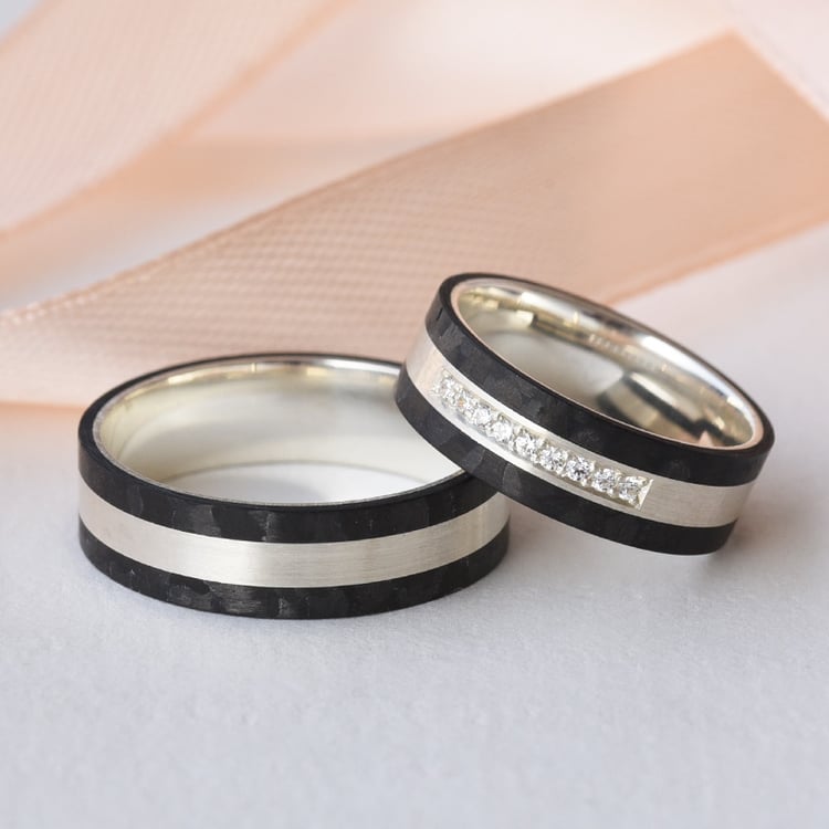 Snubní prsteny z karbonu a zlata 77419