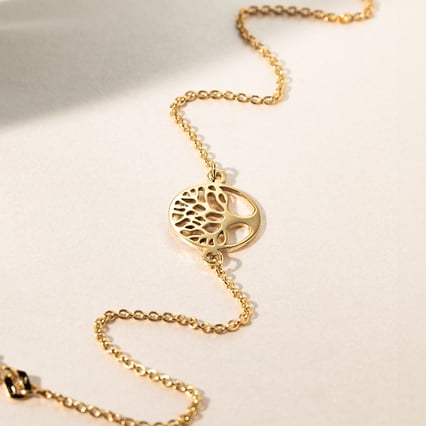 Stříbrný náramek na nohu se stromem života Hope