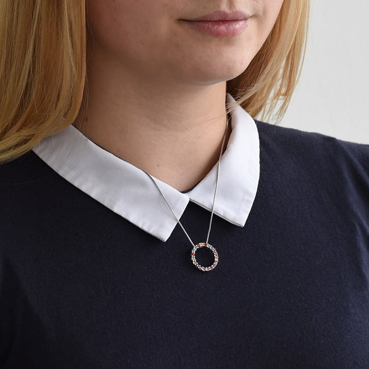 Stříbrný přívěsek se safíry 79153