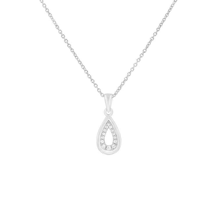 Přívěsek ve tvaru diamantové kapky z bieleho zlata