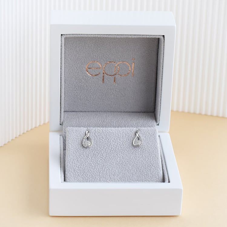 Náušnice ve tvaru kapky s diamanty 96201