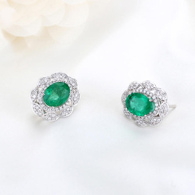 Zlaté náušnice se smaragdy 9459