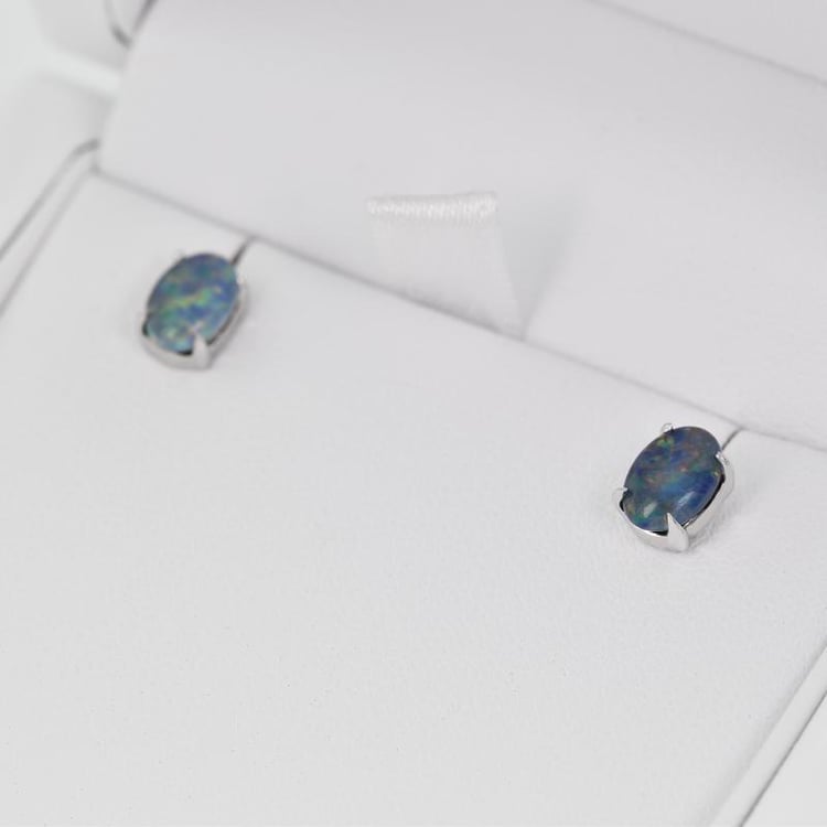 Náušnice s modrými opály 21978