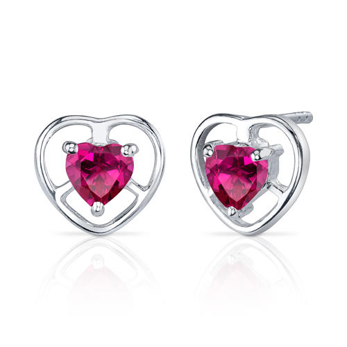  Stříbrný set s rubíny ve tvaru srdce 3280