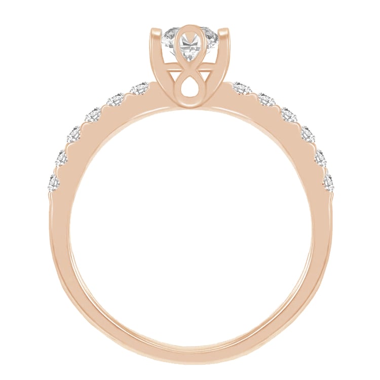 Zlatý zásnubný prsten s motivy nekonečna 42201