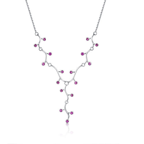 Stříbrný náhrdelník s rubíny 3359