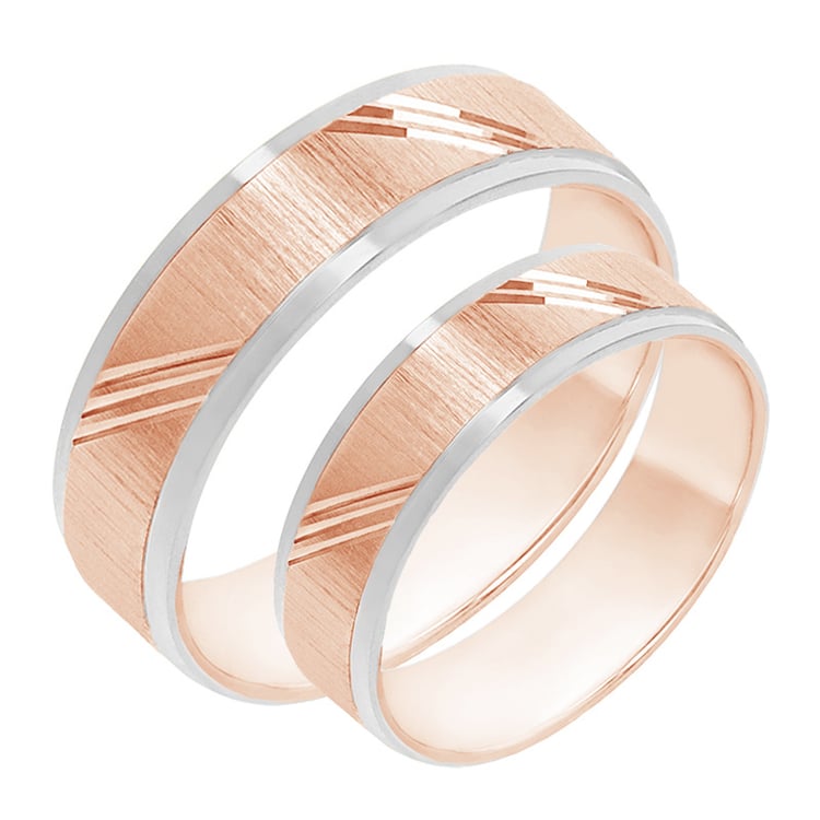 Snubní prsten z růžového zlata 80389