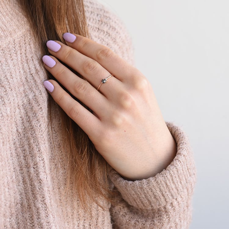 Cluster prsten se salt and pepper diamantem 78189