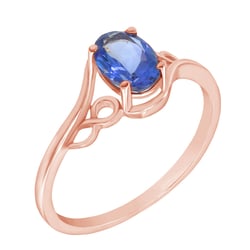 Zlatý prsten s oválným tanzanitem Musa
