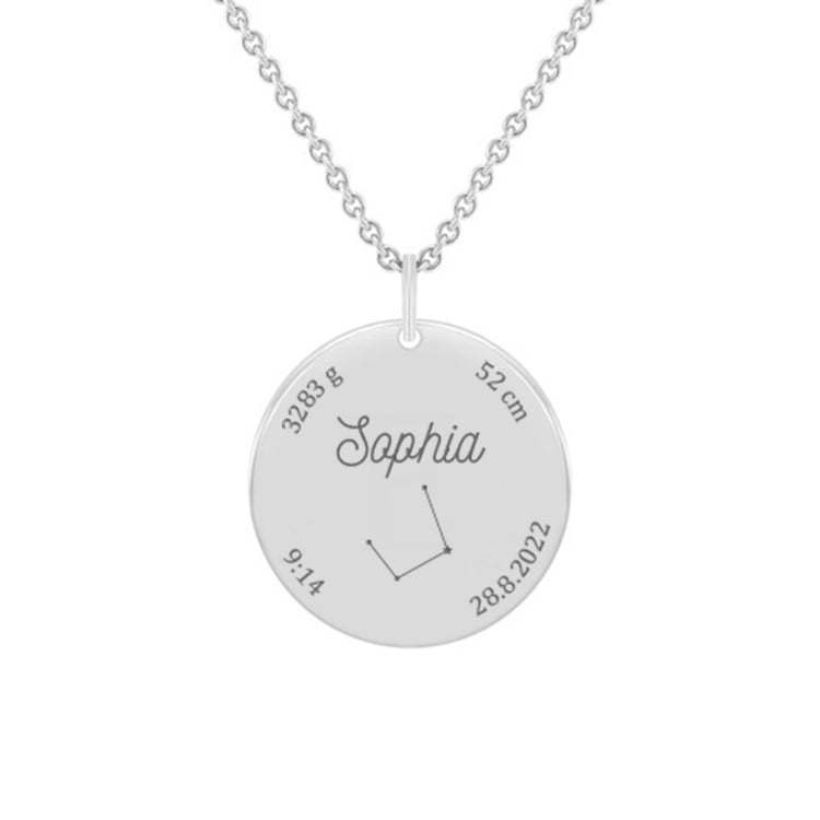 Stříbrný novorozenecký přívěsek s gravírem dle vaší volby Melody