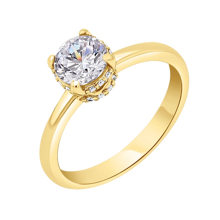 Zásnubní prsten s moissanitem a lab-grown diamanty Xela 141879